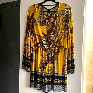 Fashion Nova/Romper /Long Sleeve/Shorts/ Thin, Silky/polyester/multi-color